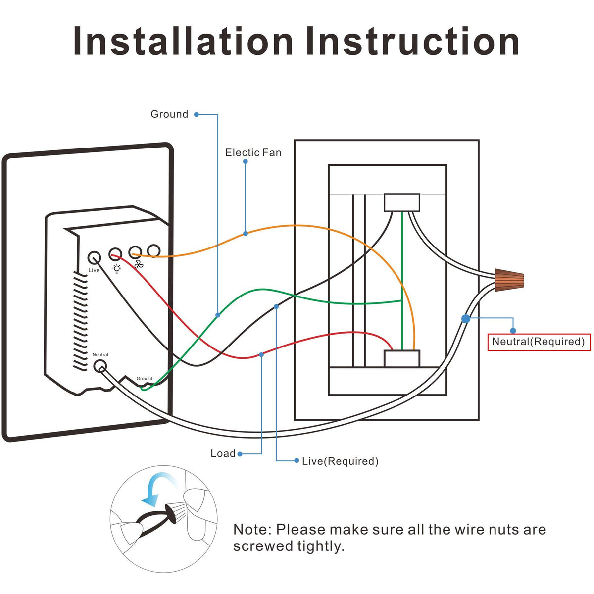 Carro Home Pilot Smart Wall Switch For Ceiling Fans(2-Gang), Works with Amazon Alexa, Google Assistant, and Siri Shortcuts