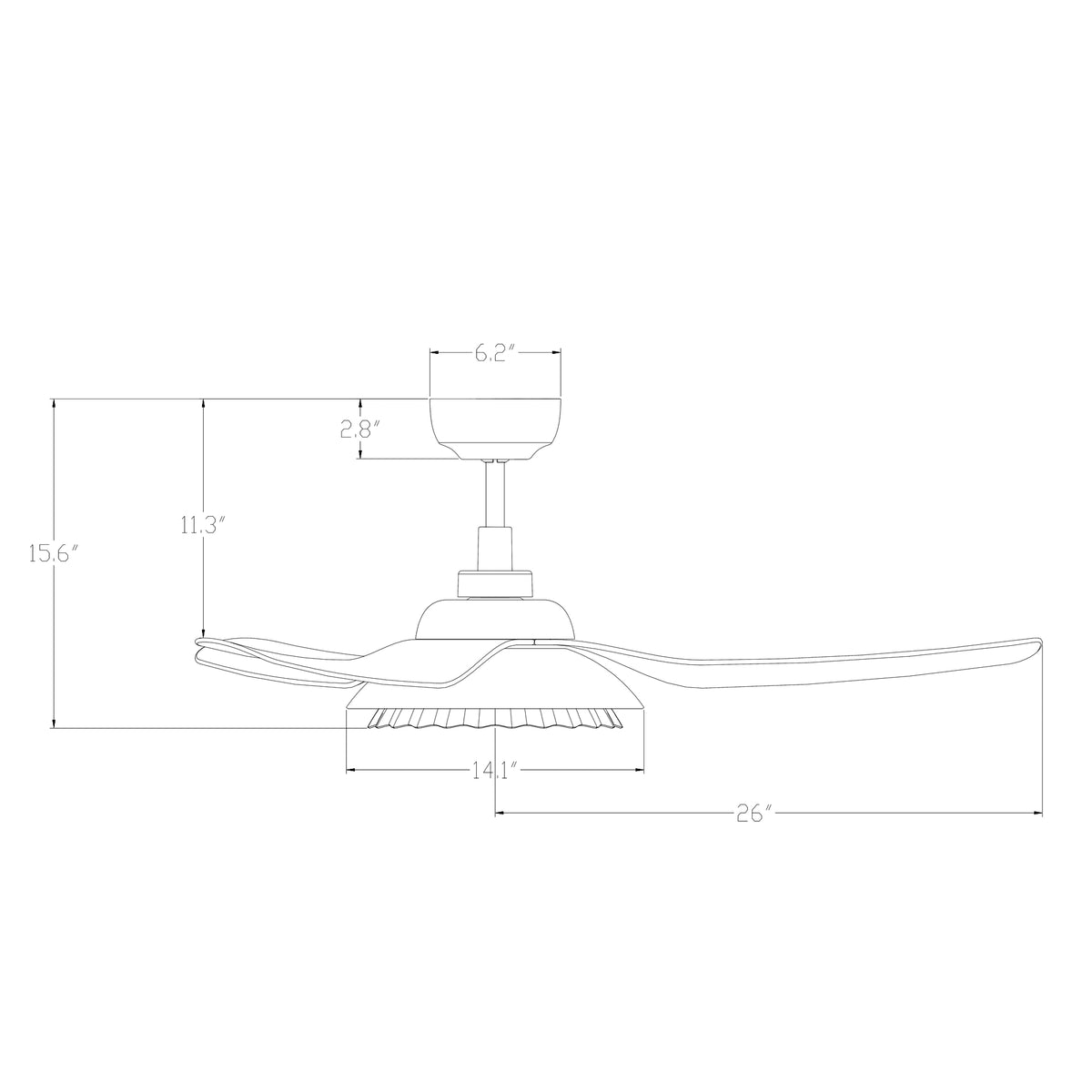 Carro DAFFODIL 52 inch 3-Blade Smart Ceiling Fan with LED Light Kit and Remote - White/White