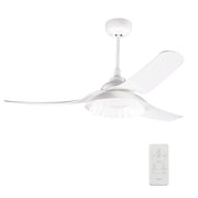 Carro DAFFODIL 52 inch 3-Blade Smart Ceiling Fan with LED Light Kit and Remote - White/White