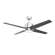 Carro USA EMPIRE 52 inch 4-Blade Ceiling Fan with Pull Chain - Brushed Nickel/Silver