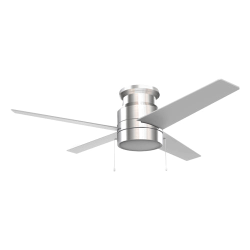 LAMONT 52 inch 4-Blade Flush Mount Ceiling Fan with LED Light & Pull Chain